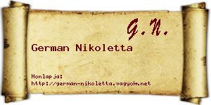 German Nikoletta névjegykártya